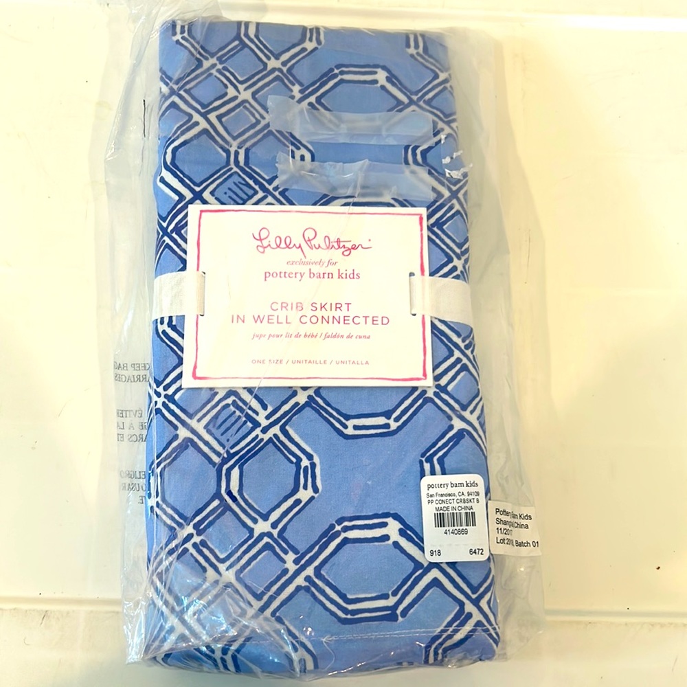 Lilly Pulitzer Pottery Barn Kids NWT crib skirt
